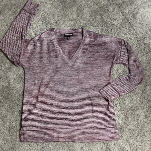 Kirkland Signature Maroon and White Striped Top